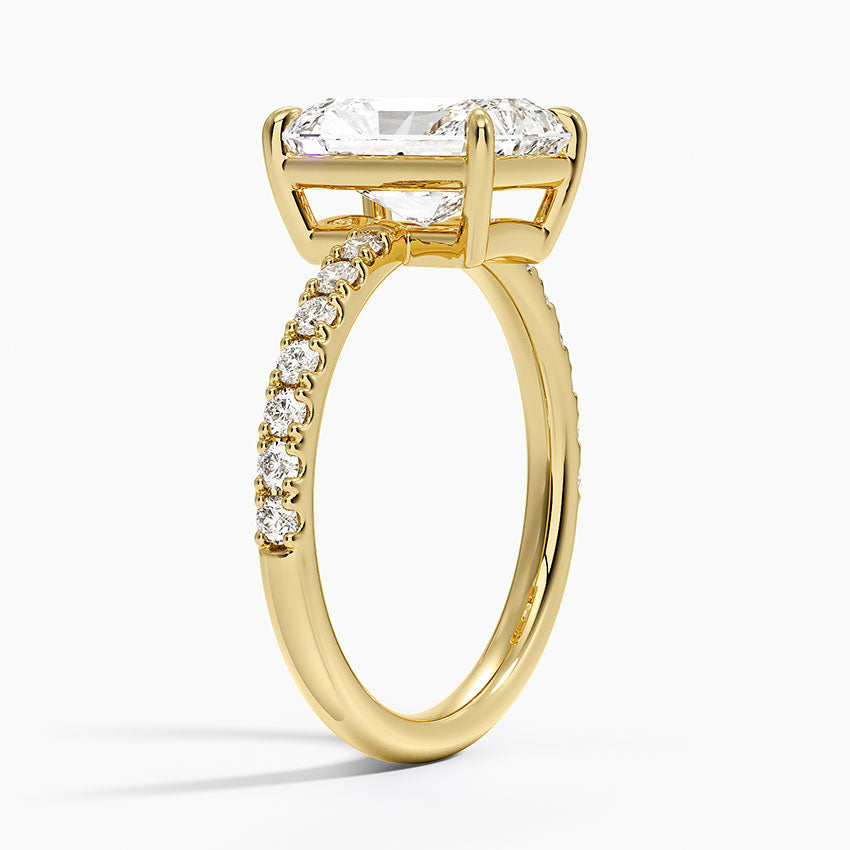 Dara Low-Profile Diamond Ring - Radiant Cut Center Stone