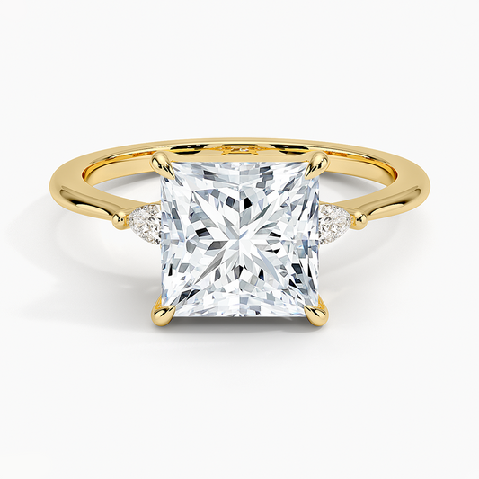 Aria Three Stone Diamond Ring (1/10 ct. tw.) - Princess Cut Center Stone