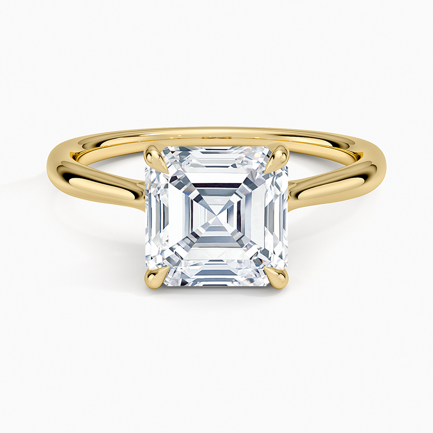 Freesia Cathedral Solitaire Ring - Asscher Cut Center Stone