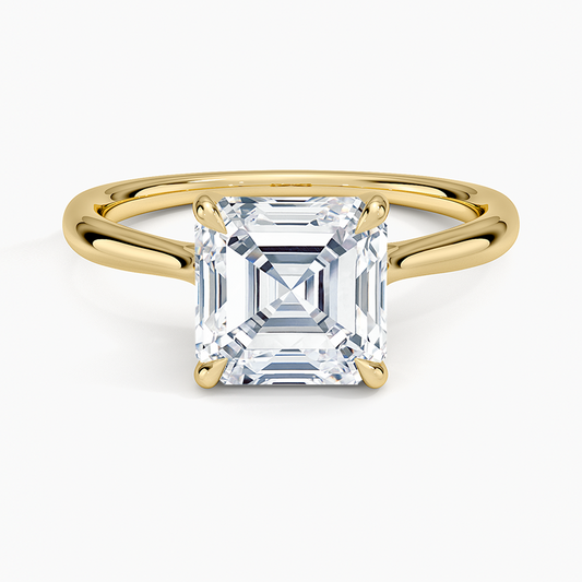 Freesia Cathedral Solitaire Ring - Asscher Cut Center Stone