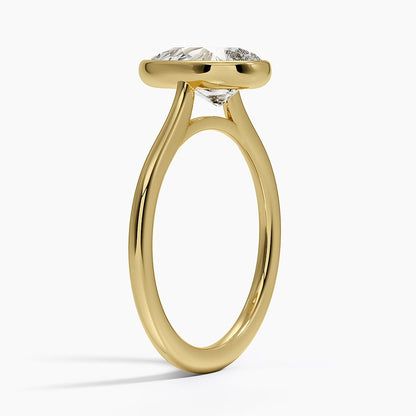 Petite Luna 1.5mm Bezel Ring - Pear Center Stone