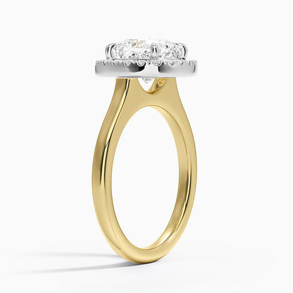 Platinum Mixed Metal Julia Halo Diamond Ring (1/5 ct. tw.) - Cushion Cut Center Stone