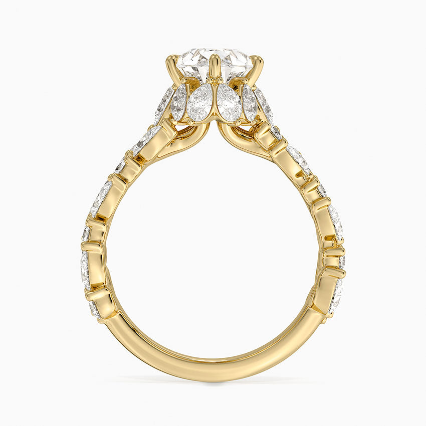 Olivetta Double Row Diamond Ring (2 1/2 ct. tw.) - Pear Center Stone