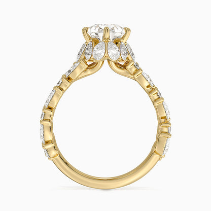 Olivetta Double Row Diamond Ring (2 1/2 ct. tw.) - Pear Center Stone