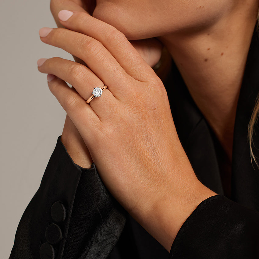 Classic Six-Prong Solitaire Ring - Round Center Stone