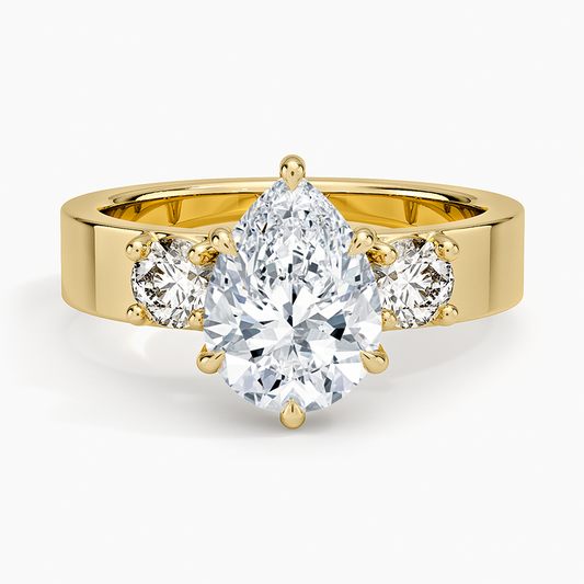 Peyton Three Stone Diamond Ring (1/2 ct. tw.) - Pear Center Stone