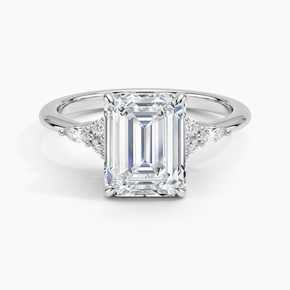 Nadia Diamond Ring - Emerald Cut Center Stone