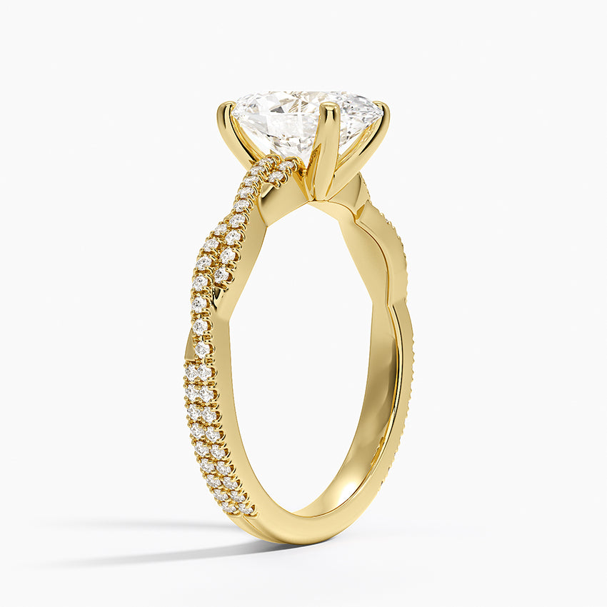 Petite Luxe Twisted Vine Diamond Ring (1/4 ct. tw.) - Oval Center Stone