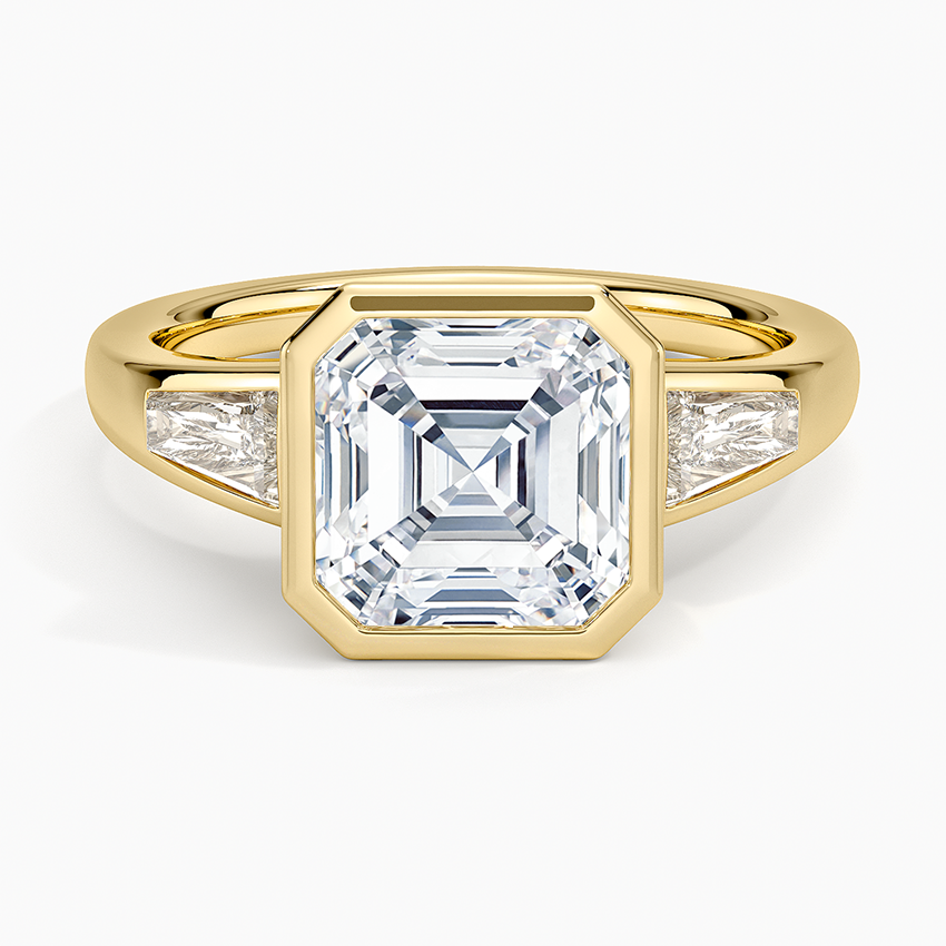 Hayes Three Stone Baguette Diamond Ring (1/2 ct. tw.) - Asscher Cut Center Stone