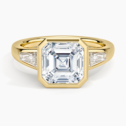 Hayes Three Stone Baguette Diamond Ring (1/2 ct. tw.) - Asscher Cut Center Stone