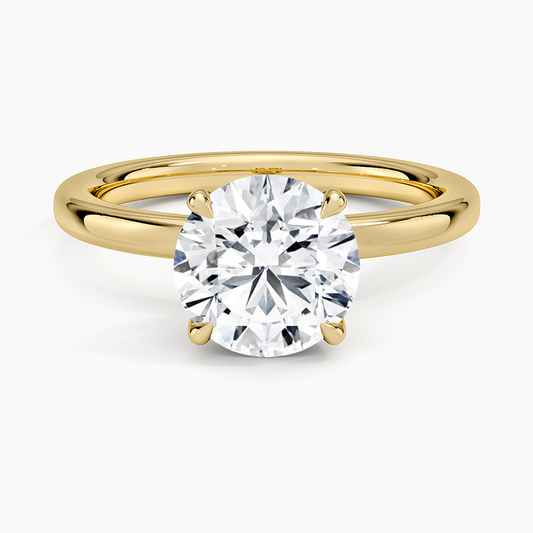 2mm Petite Elodie Perfect Fit Solitaire Ring - Round Cut Center Stone