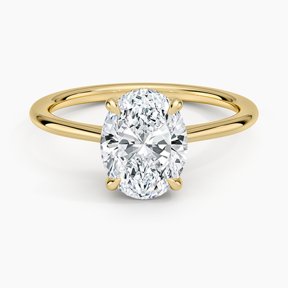 Elle Hidden Halo Diamond Ring - Oval Cut Center Stone