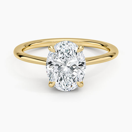 Elle Hidden Halo Diamond Ring - Oval Cut Center Stone