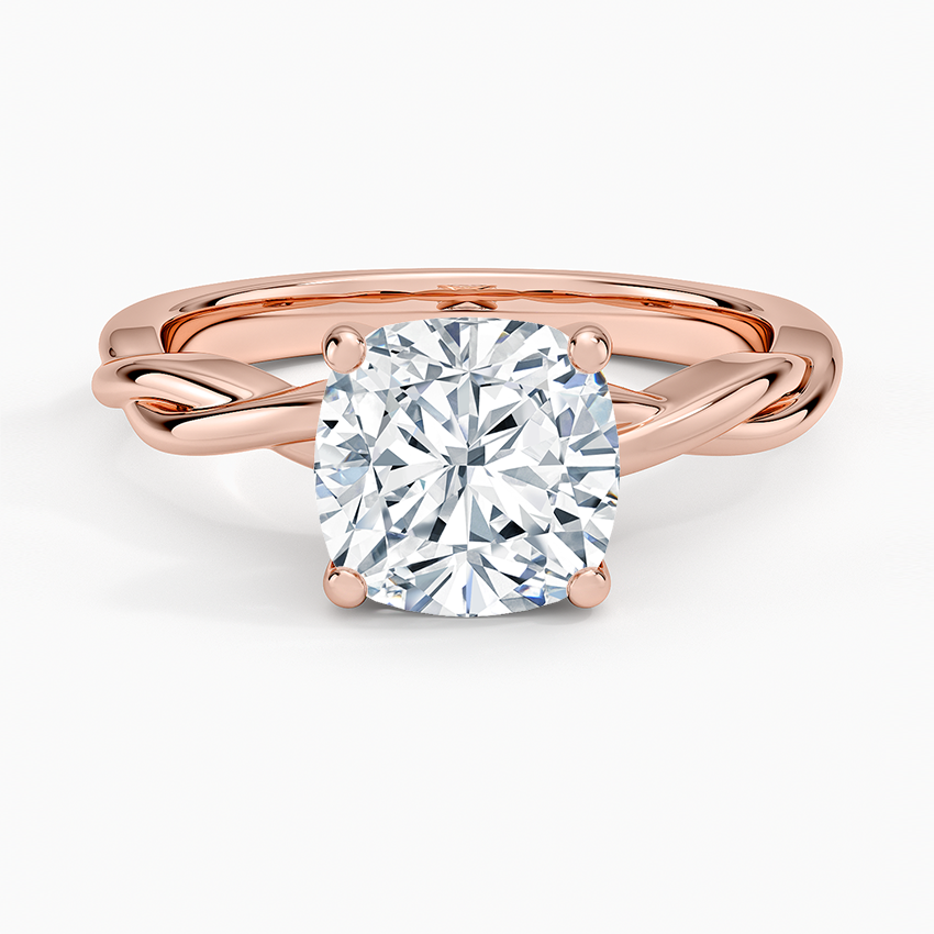 Twisted Vine Solitaire Ring - Cushion Cut Center Stone