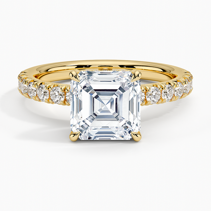 Olympia Half Coverage Diamond Ring (1/2 ct. tw.) - Asscher Cut Center Stone