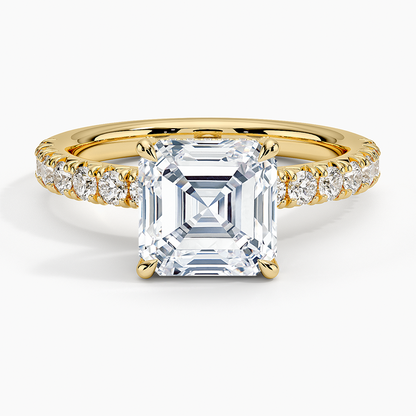 Olympia Half Coverage Diamond Ring (1/2 ct. tw.) - Asscher Cut Center Stone