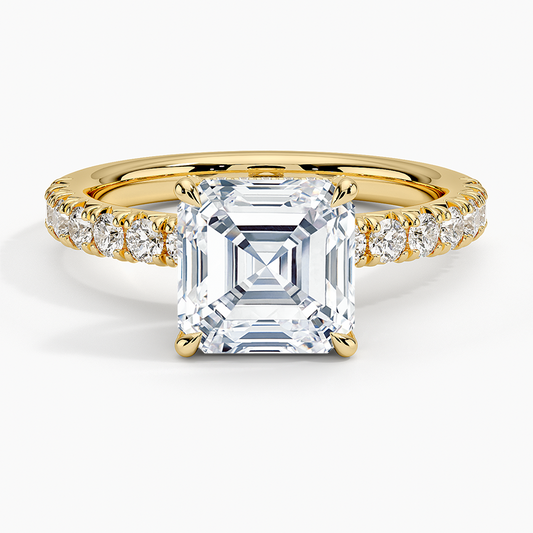 Olympia Half Coverage Diamond Ring (1/2 ct. tw.) - Asscher Cut Center Stone