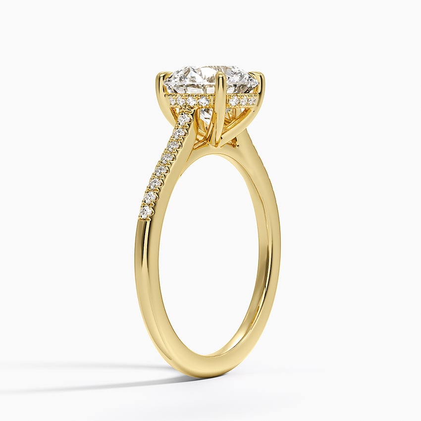 Lissome Half Coverage Diamond Ring - Round Center Stone
