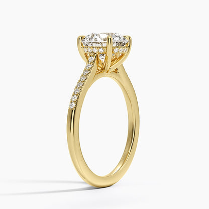 Lissome Half Coverage Diamond Ring - Round Center Stone