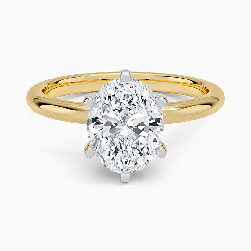 Comfort Fit 2mm Six-Prong Solitaire Ring - Oval Center Stone