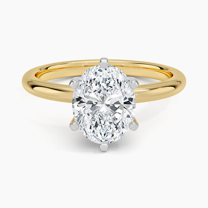 Comfort Fit 2mm Six-Prong Solitaire Ring - Oval Center Stone