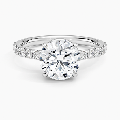 Dara Low-Profile Diamond Ring - Round Center Stone