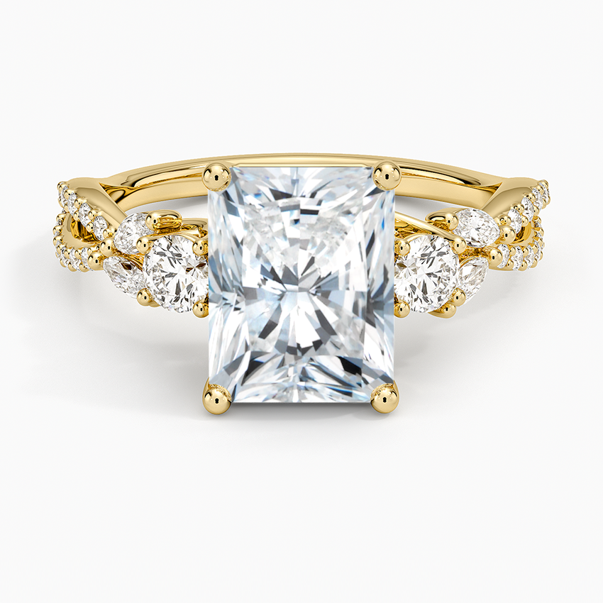 Luxe Willow Three Stone Diamond Ring (1/2 ct. tw.) - Radiant Cut Center Stone