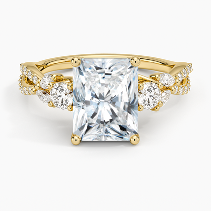 Luxe Willow Three Stone Diamond Ring (1/2 ct. tw.) - Radiant Cut Center Stone