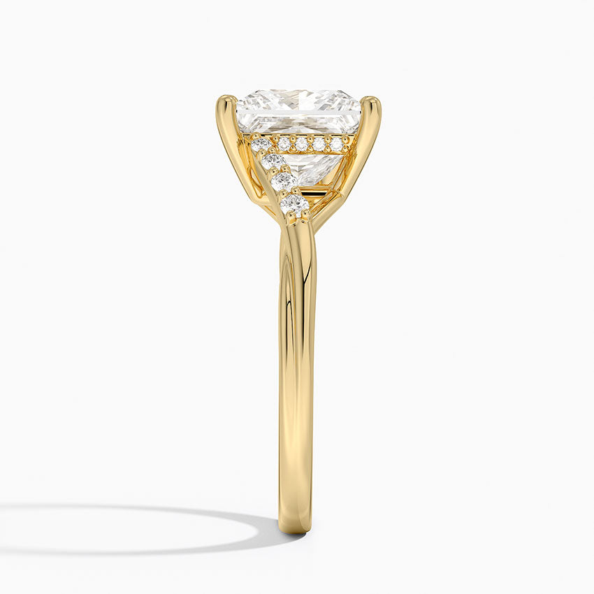 Chamise Hidden Halo Diamond Ring - Princess Cut Center Stone