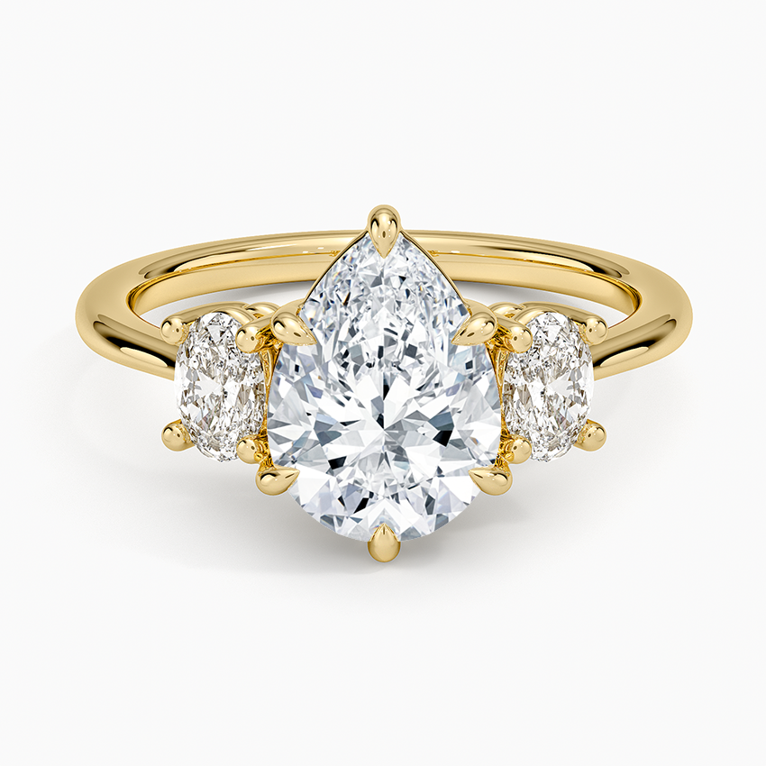 Oval-Cut Three Stone Diamond Ring (1/2 ct. tw.) - Pear Center Stone