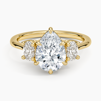 Oval-Cut Three Stone Diamond Ring (1/2 ct. tw.) - Pear Center Stone