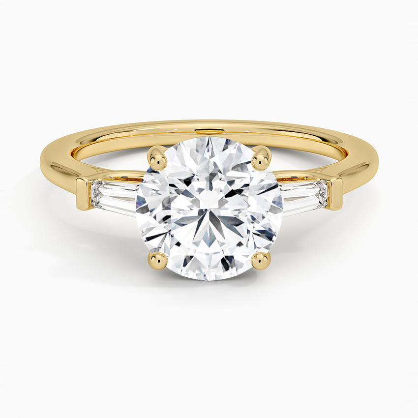 Symphony Perfect Fit Tapered Baguette Diamond Ring - Round Center Stone