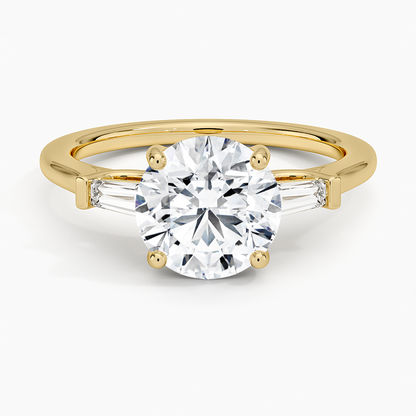 Symphony Perfect Fit Tapered Baguette Diamond Ring - Round Center Stone