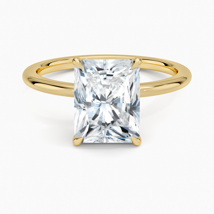 Petite Elodie 1.5mm Ring - Radiant Cut Center Stone