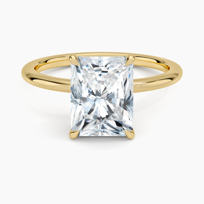 Petite Elodie 1.5mm Ring - Radiant Cut Center Stone