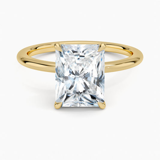 Petite Elodie 1.5mm Ring - Radiant Cut Center Stone