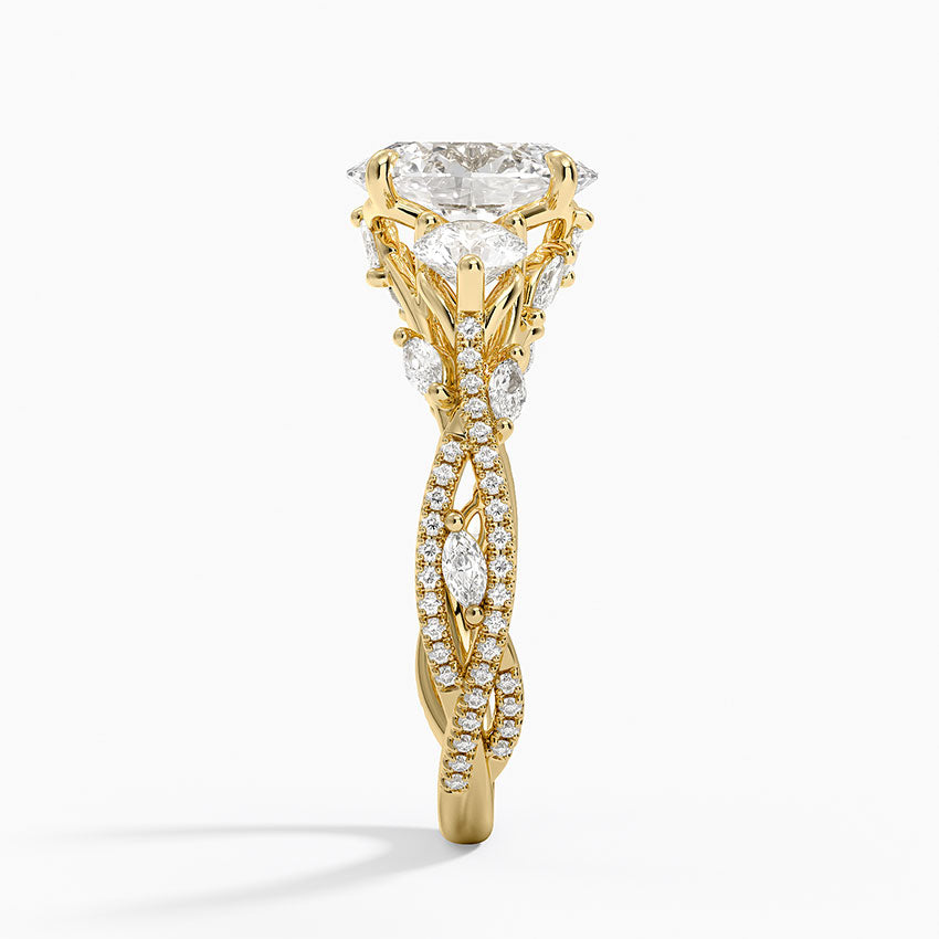 Luxe Secret Garden Three Stone Diamond Ring (1 ct. tw.) - Oval Center Stone