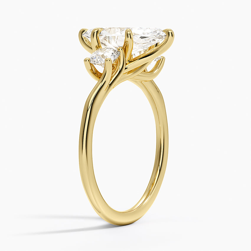 Luxe Delilah Three Stone Diamond Ring - Marquise Center Stone