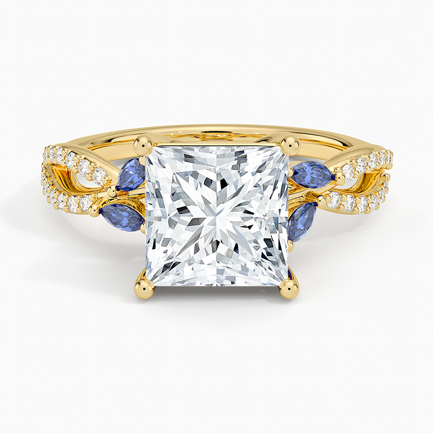 Luxe Willow Sapphire and Diamond Ring (1/8 ct. tw.) - Princess Cut Center Stone