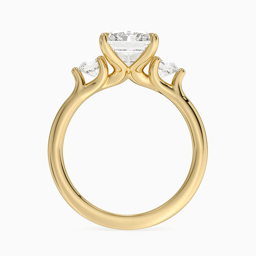 Freesia Three Stone Diamond Ring (1/3 ct. tw.) - Radiant Cut Center Stone