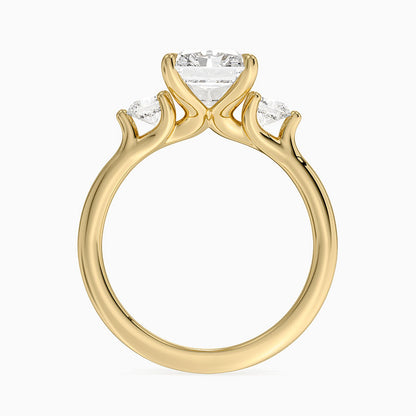 Freesia Three Stone Diamond Ring (1/3 ct. tw.) - Radiant Cut Center Stone