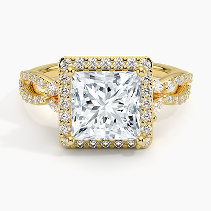 Luxe Willow Halo Diamond Ring (2/5 ct. tw.) - Princess Cut Center Stone