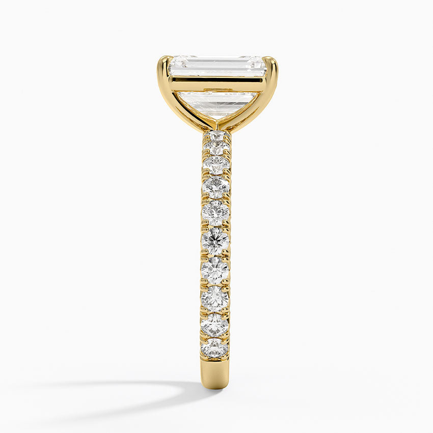 Luxe French Pavé Perfect Fit Diamond Ring (1/2 ct. tw.) - Emerald Cut Center Stone