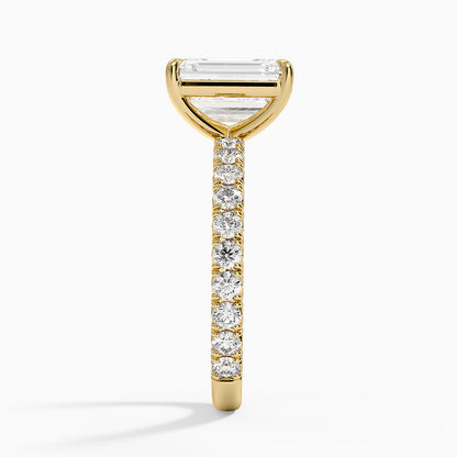 Luxe French Pavé Perfect Fit Diamond Ring (1/2 ct. tw.) - Emerald Cut Center Stone