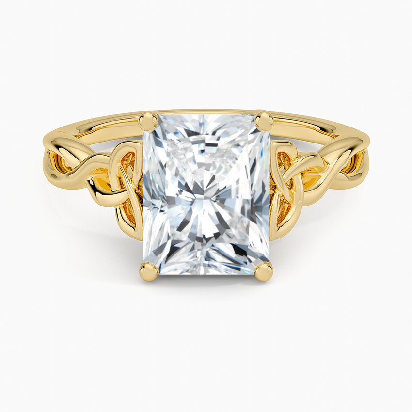 Celtic Love Knot Ring - Radiant Cut Center Stone