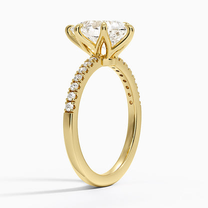 Bliss Six-Prong Diamond Ring (1/6 ct. tw.) - Pear Center Stone