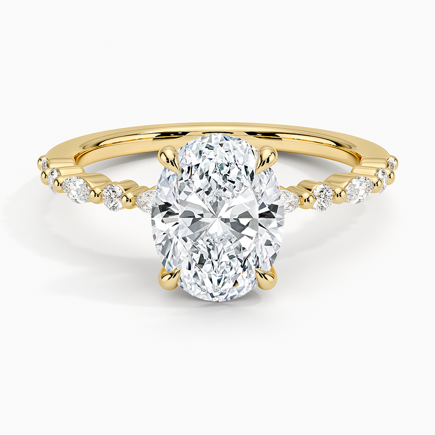 Delicate Versailles Diamond Ring - Oval Center Stone
