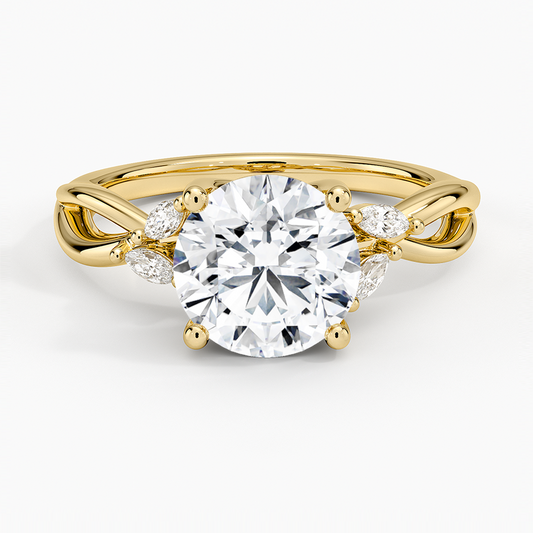 Willow Diamond Ring (1/8 ct. tw.) - Round Center Stone