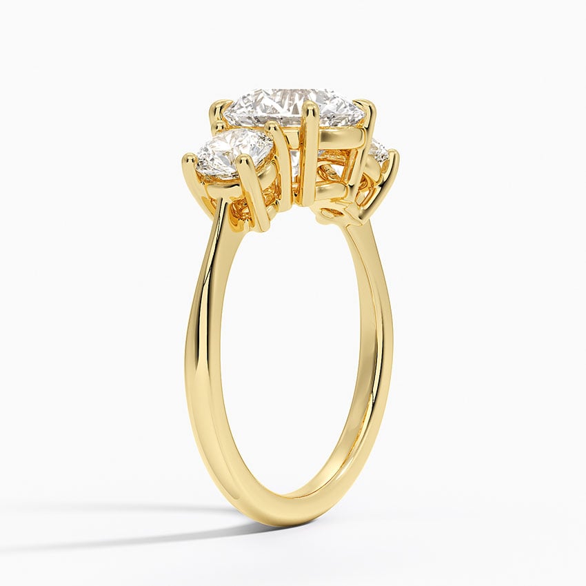 Luxe Selene Three Stone Diamond Ring (2/3 ct. tw.) - Round Center Stone