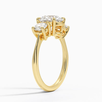 Luxe Selene Three Stone Diamond Ring (2/3 ct. tw.) - Round Center Stone